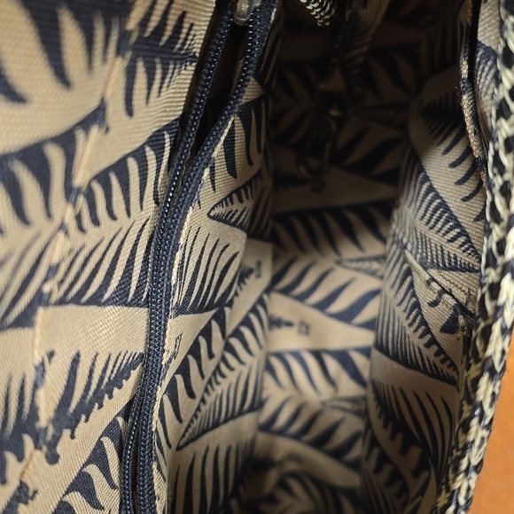 Eric Javits Squishee Tan Crossbody Bag with Rounded Shape and Decorative Trim - Picture 3 of 5